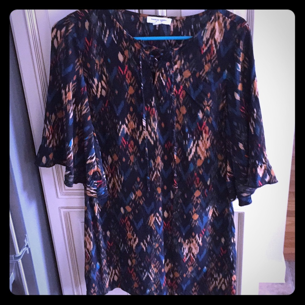 Easy to wear and care for dress. Great fall colors